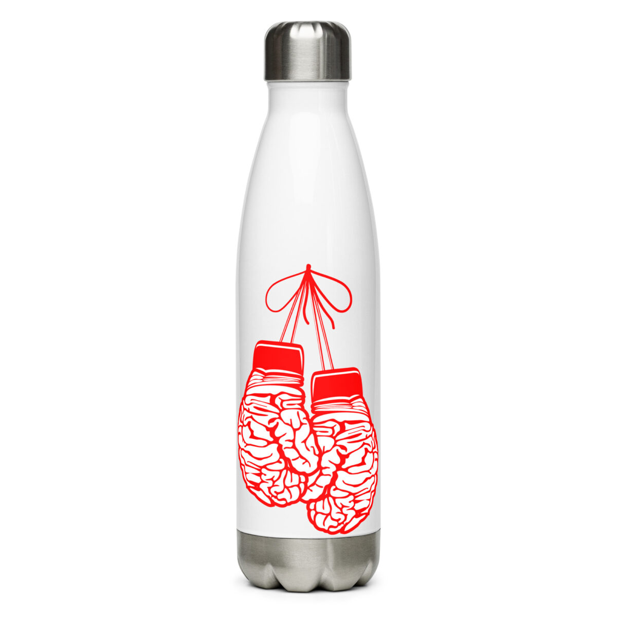 stainless steel water bottle white 17oz front 64ac344b0daf9