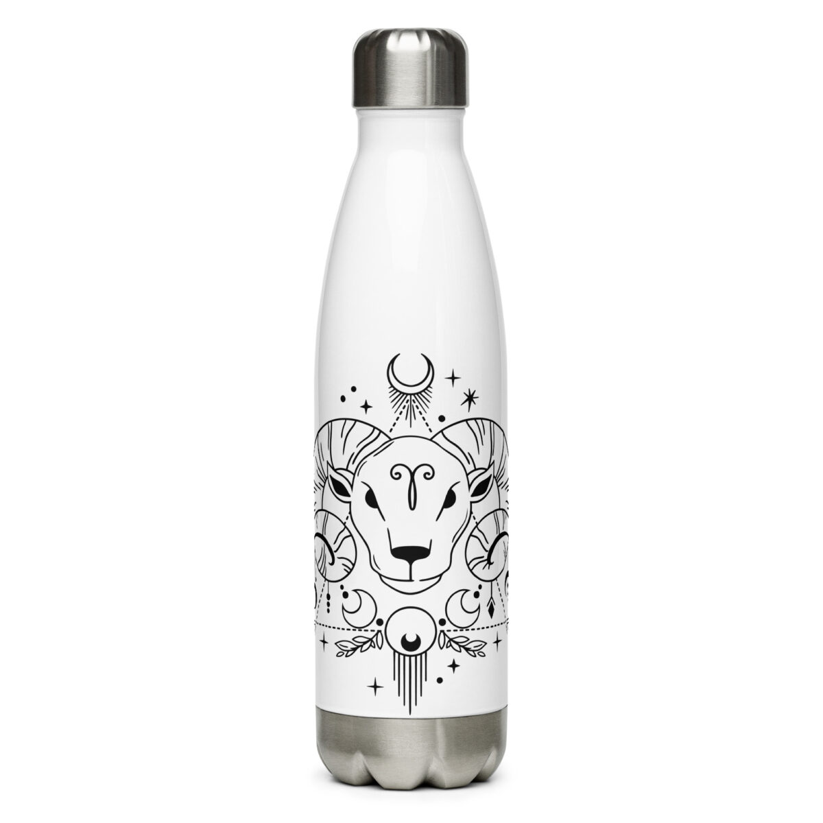 stainless steel water bottle white 17oz front 64ad47d3ceabe