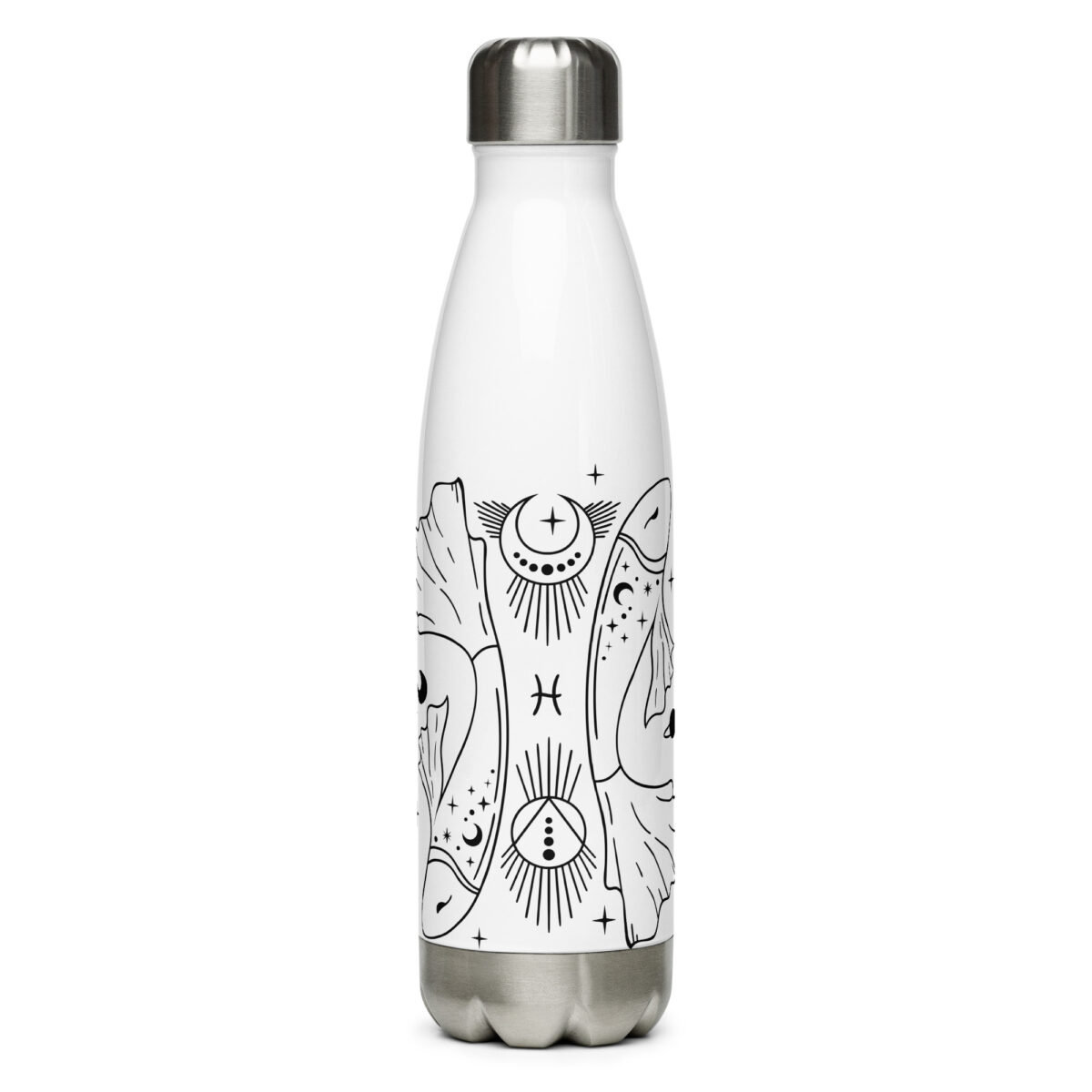 stainless steel water bottle white 17oz front 64ad49a6cfaf3