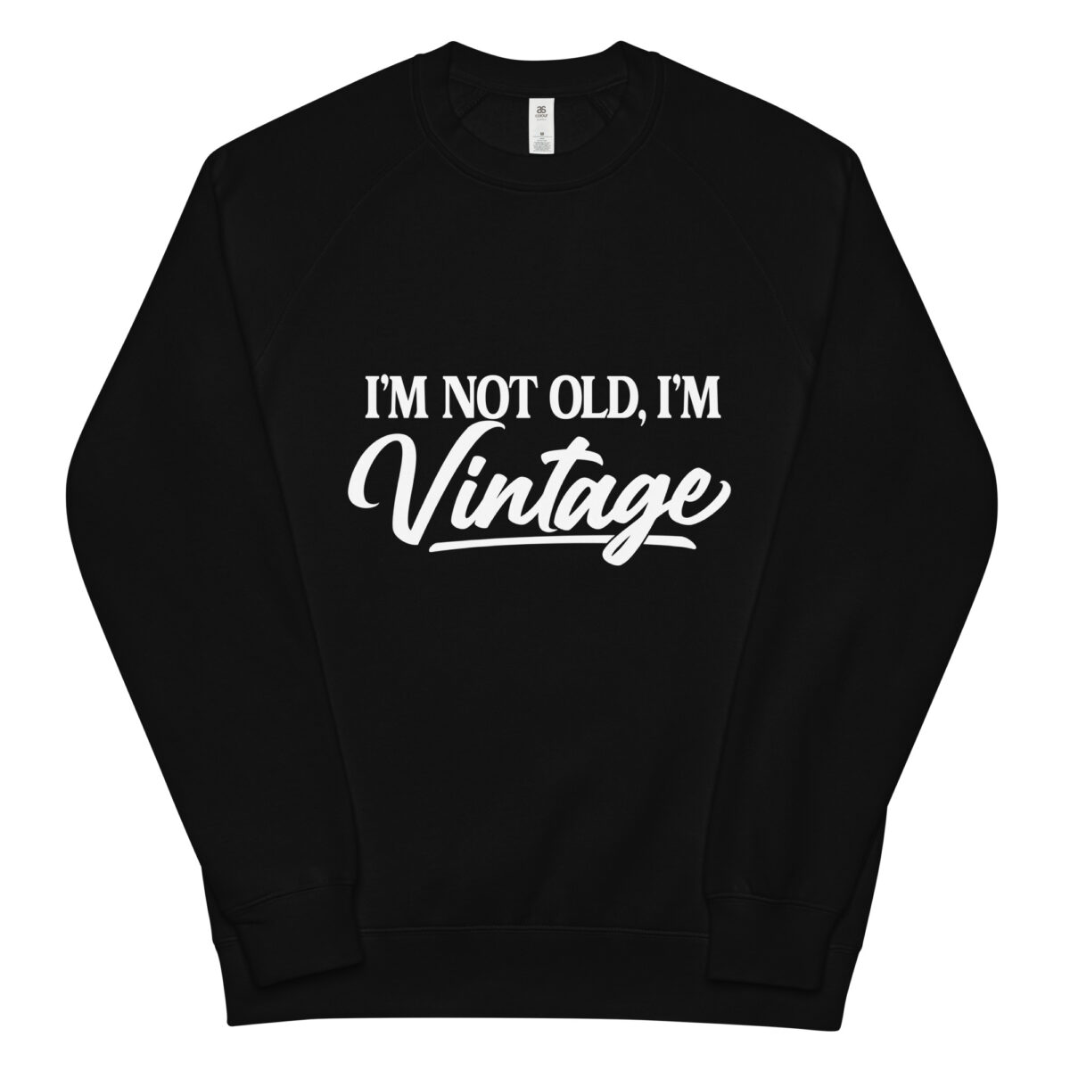 unisex raglan sweatshirt black front 64b543ad11af7