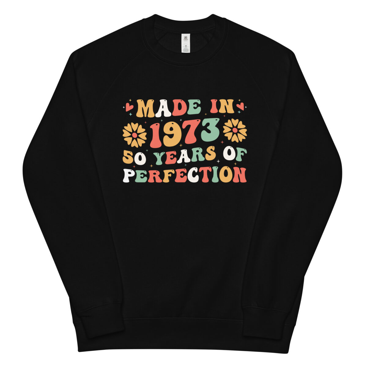 unisex raglan sweatshirt black front 64b54619481cf