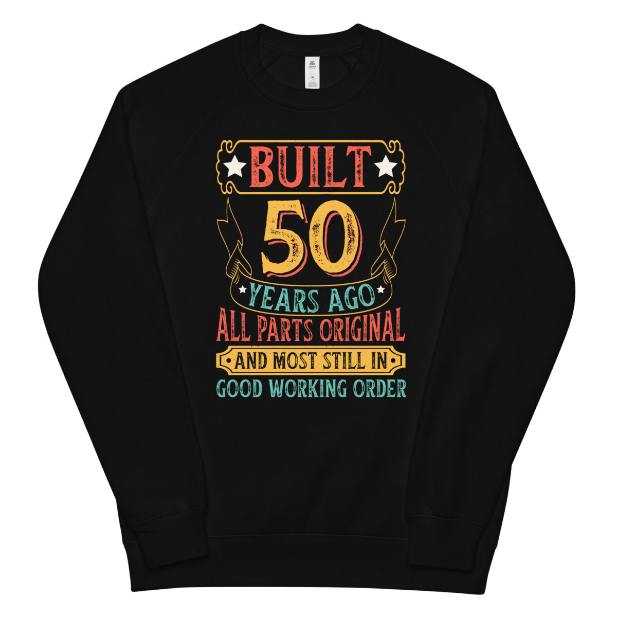 unisex raglan sweatshirt black front 64b56e4c61126