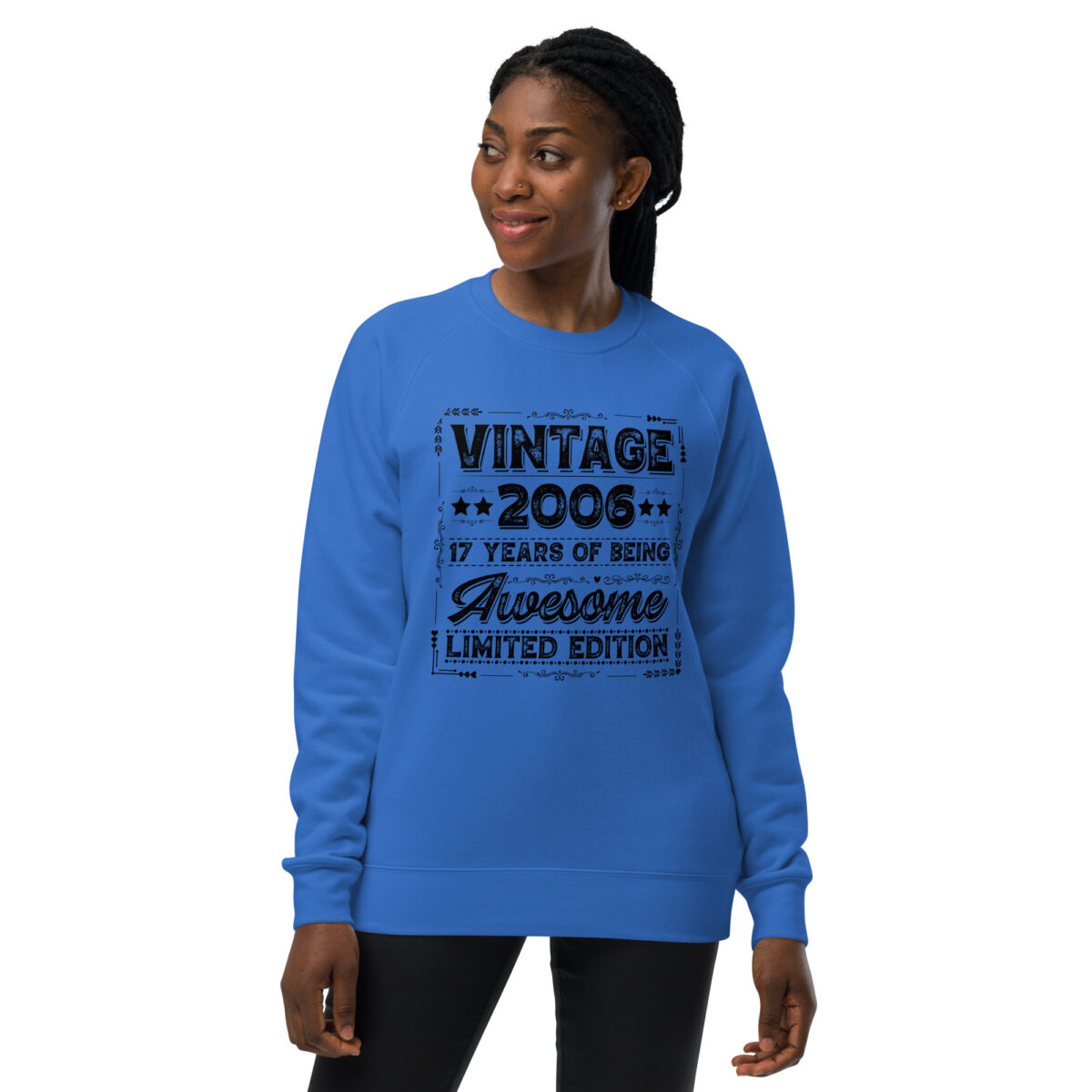 unisex raglan sweatshirt bright royal front 64b539240545b