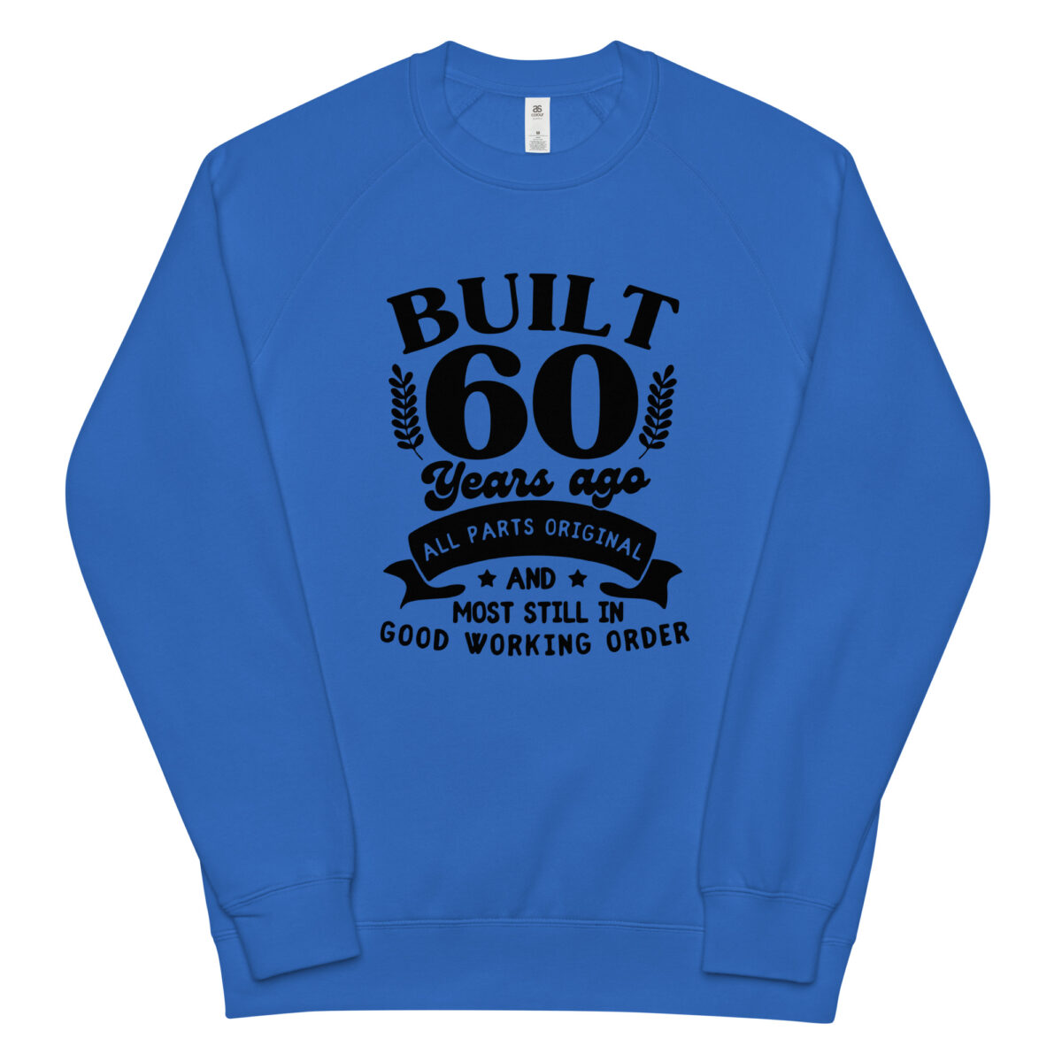 unisex raglan sweatshirt bright royal front 64b56af1b0e57