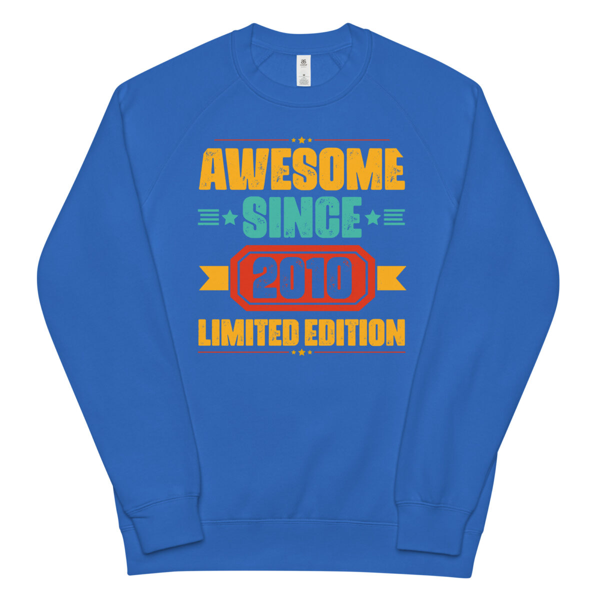 unisex raglan sweatshirt bright royal front 64b572b76b122