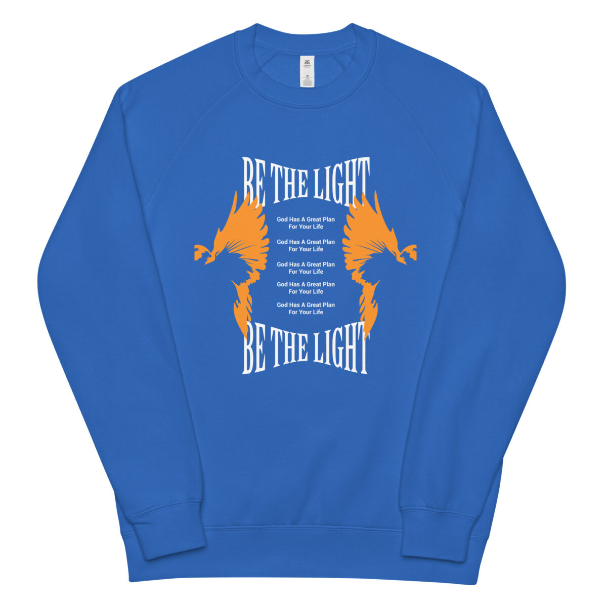 unisex raglan sweatshirt bright royal front 64ba98e9e92c7