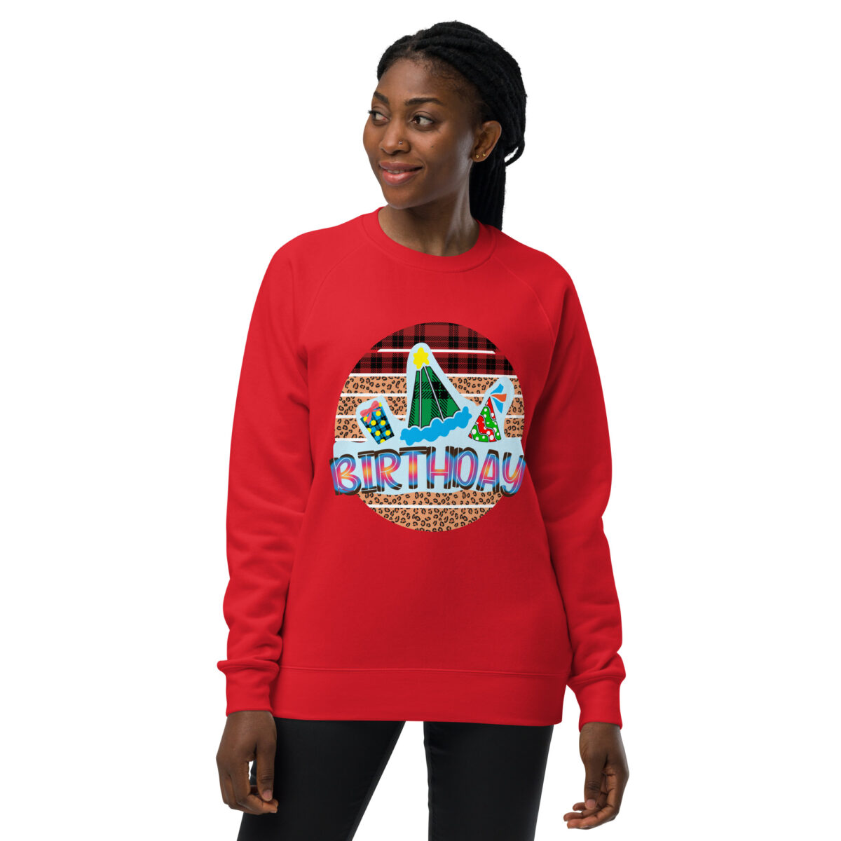 unisex raglan sweatshirt red front 64b53c6a120ce