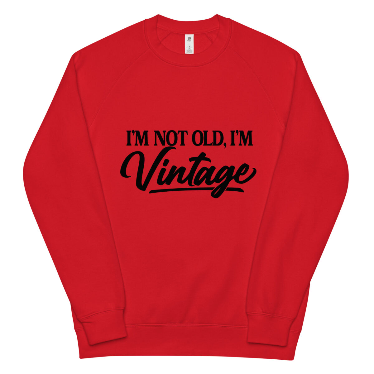 unisex raglan sweatshirt red front 64b5440271570