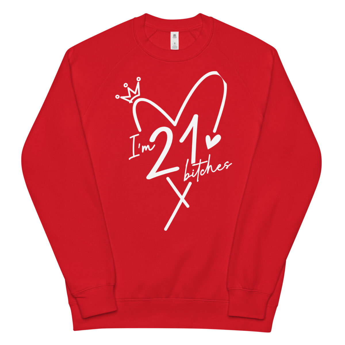 unisex raglan sweatshirt red front 64b54caaed38d