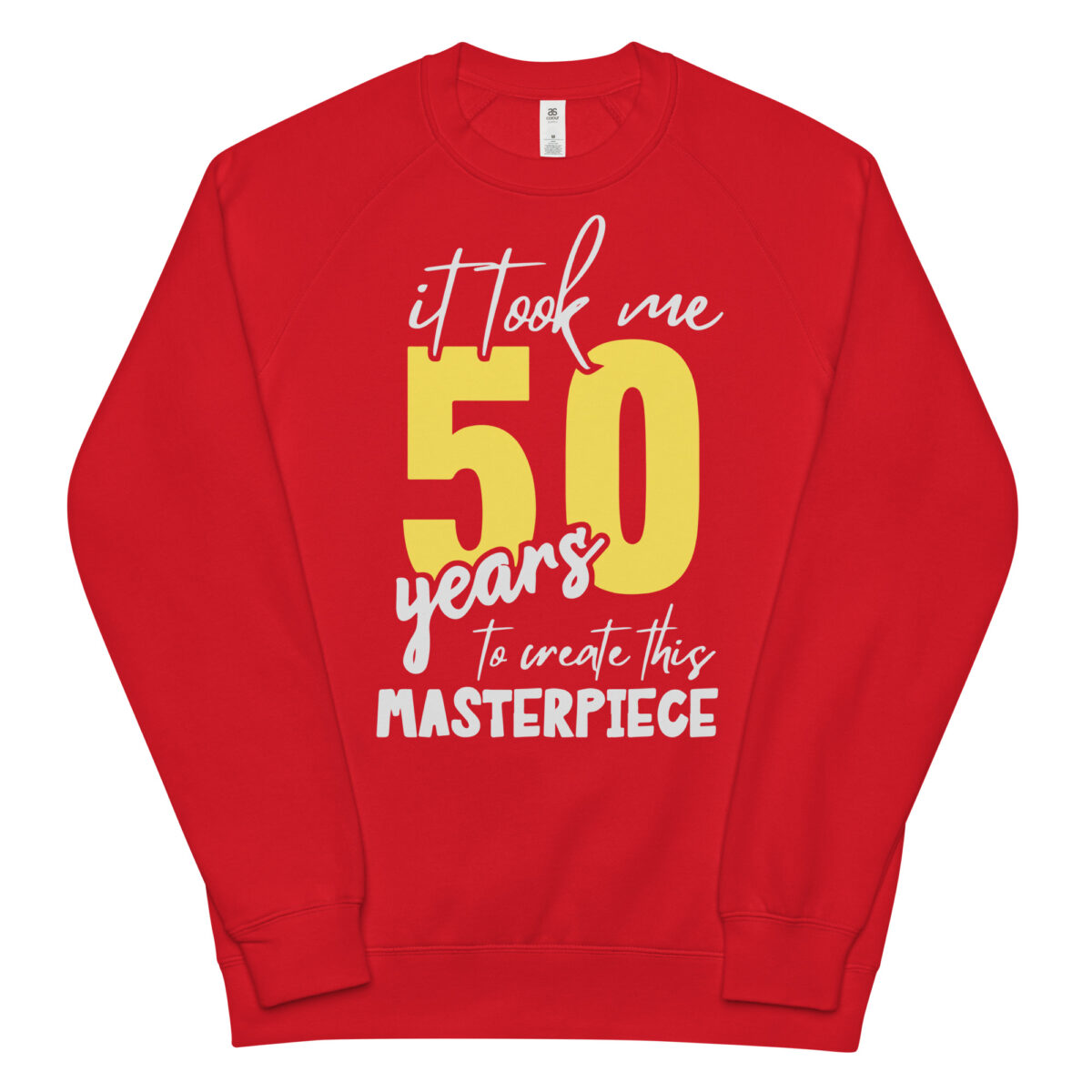 unisex raglan sweatshirt red front 64b56cc5b4301