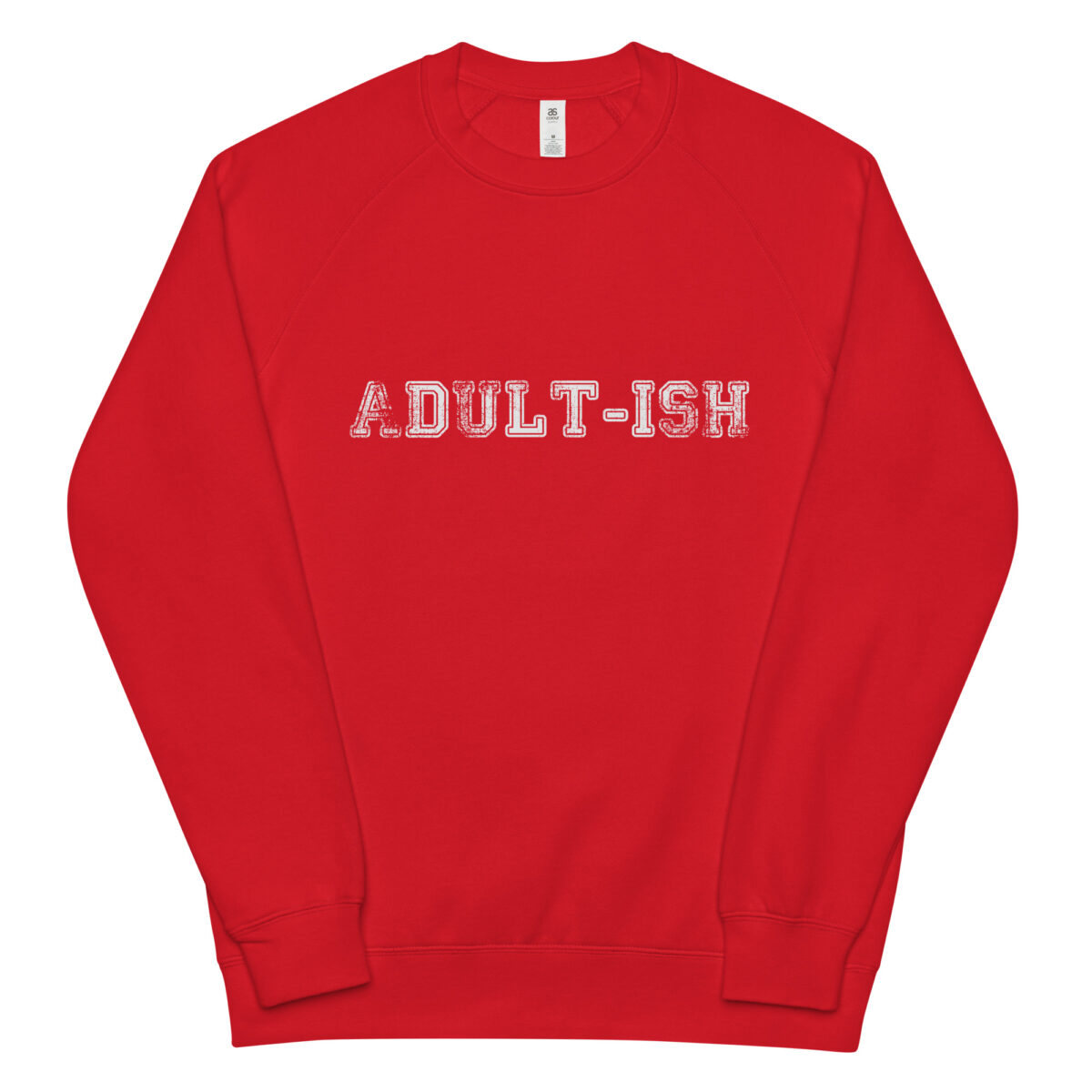 unisex raglan sweatshirt red front 64b5776123a4f