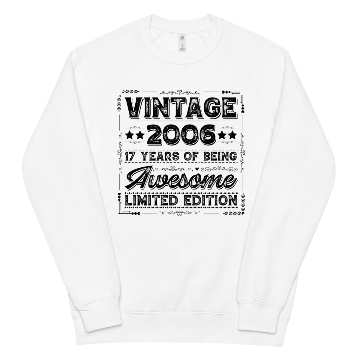 unisex raglan sweatshirt white front 64b53924054e6