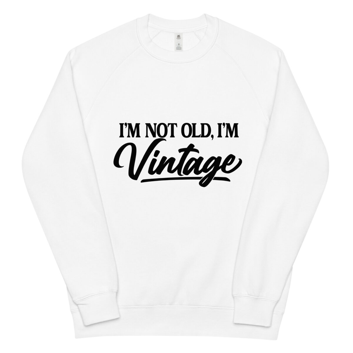 unisex raglan sweatshirt white front 64b5440272882