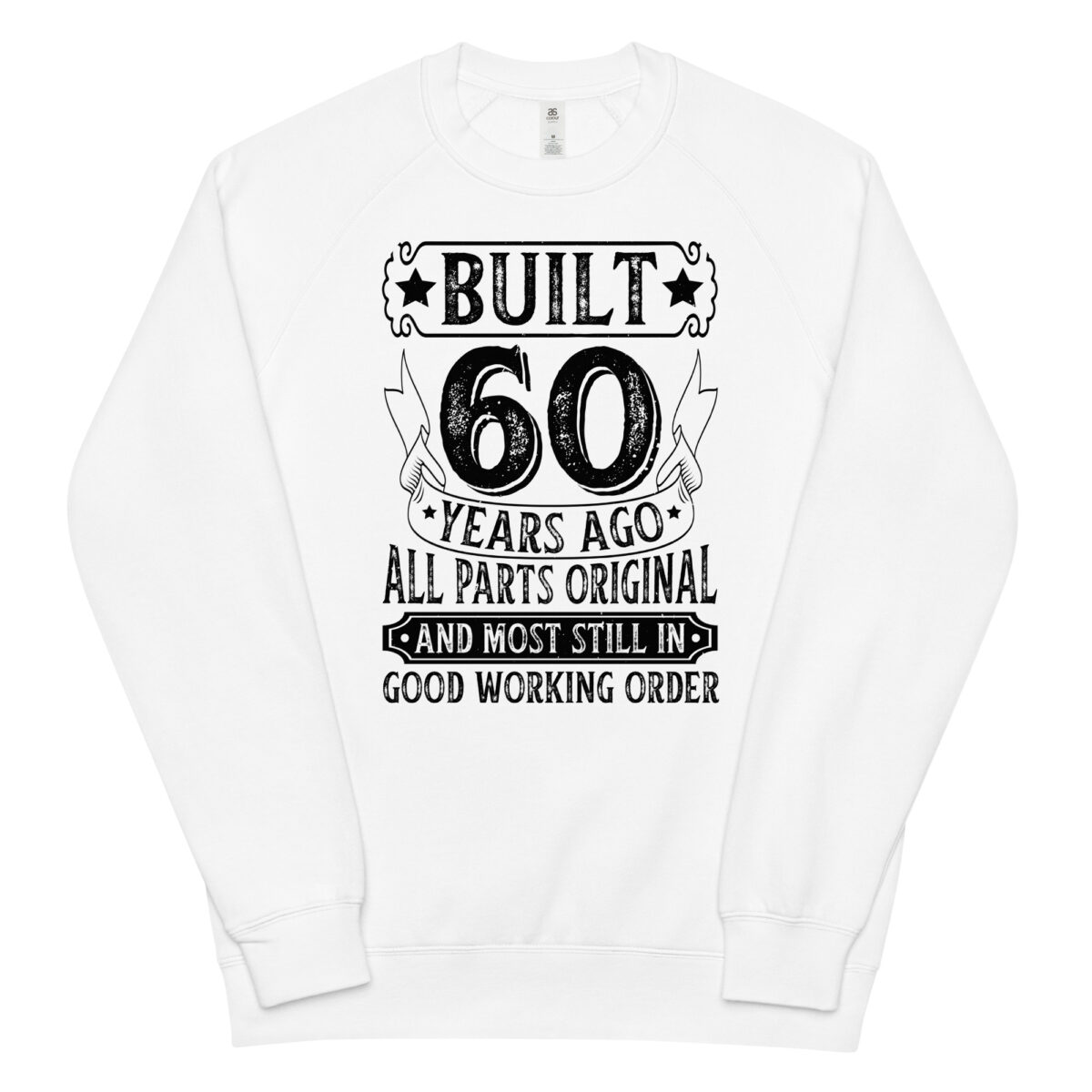 unisex raglan sweatshirt white front 64b56d7d4e5c0