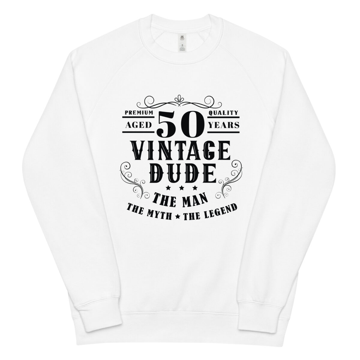 unisex raglan sweatshirt white front 64b57af9a33dc