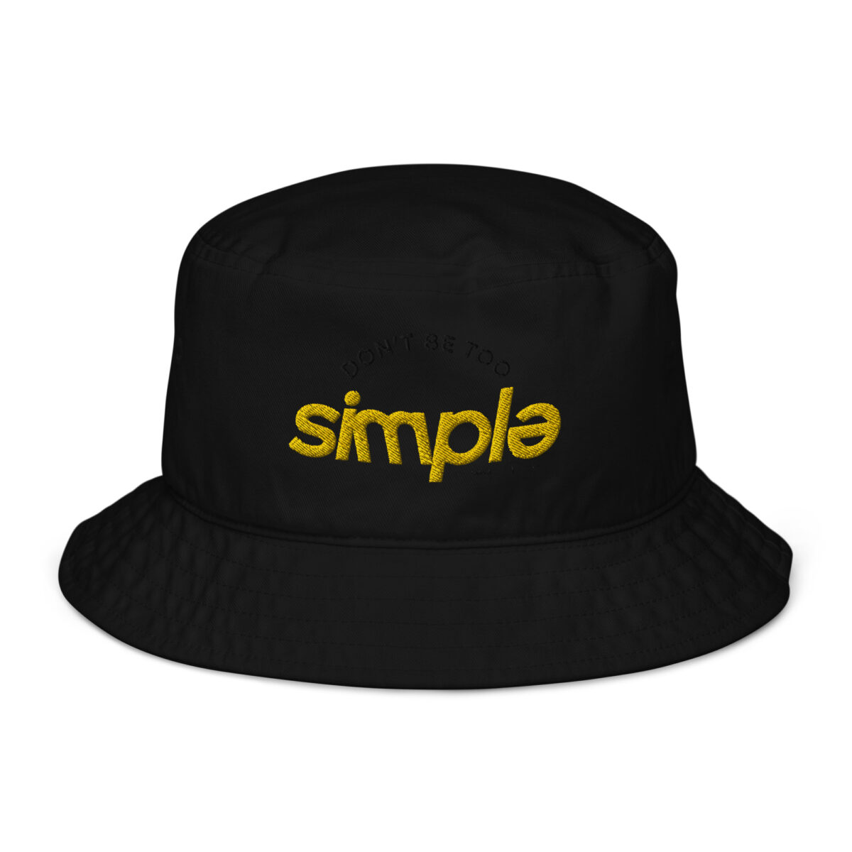 organic bucket hat black front 64ef8c92db774