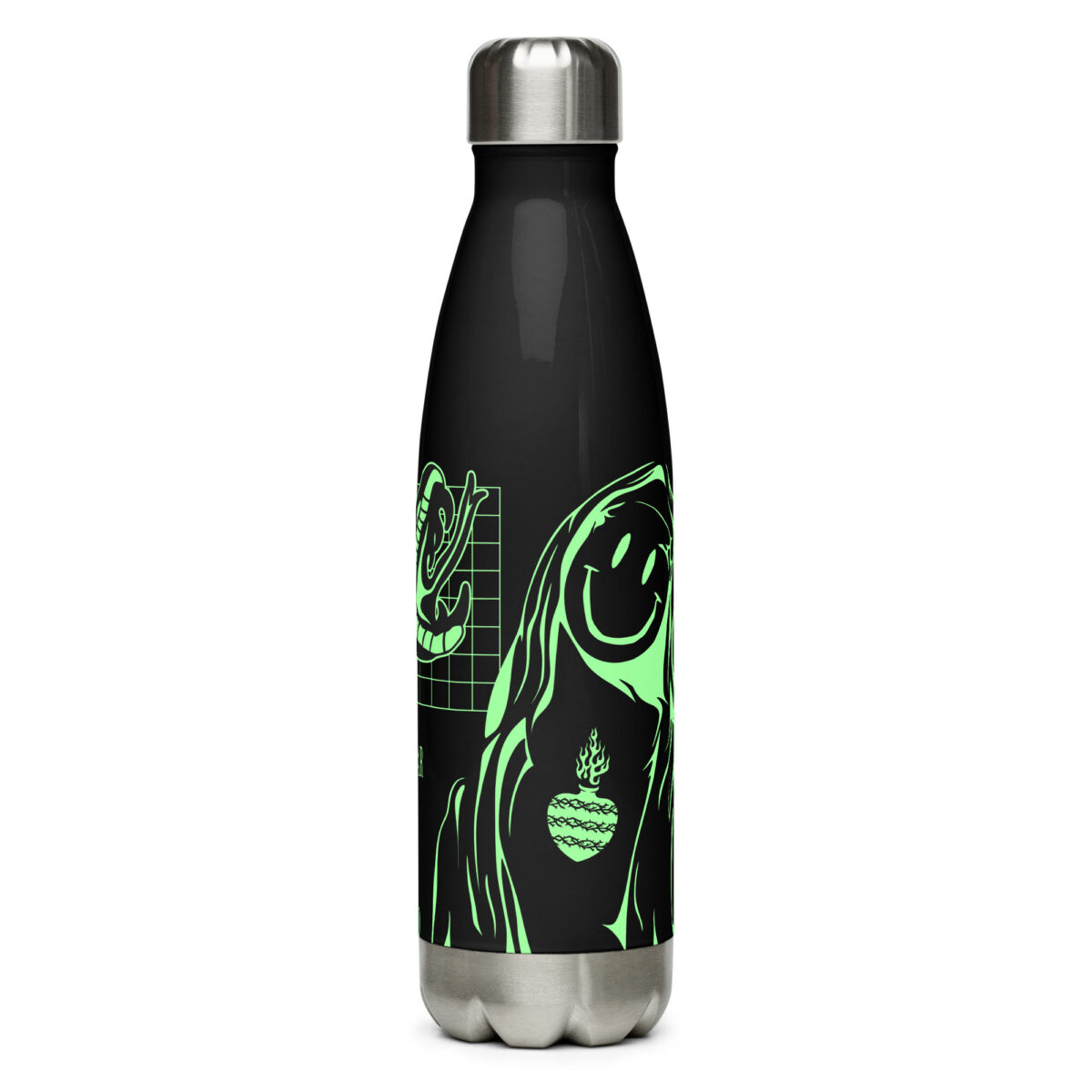 stainless steel water bottle black 17oz front 64cbce4806f6e