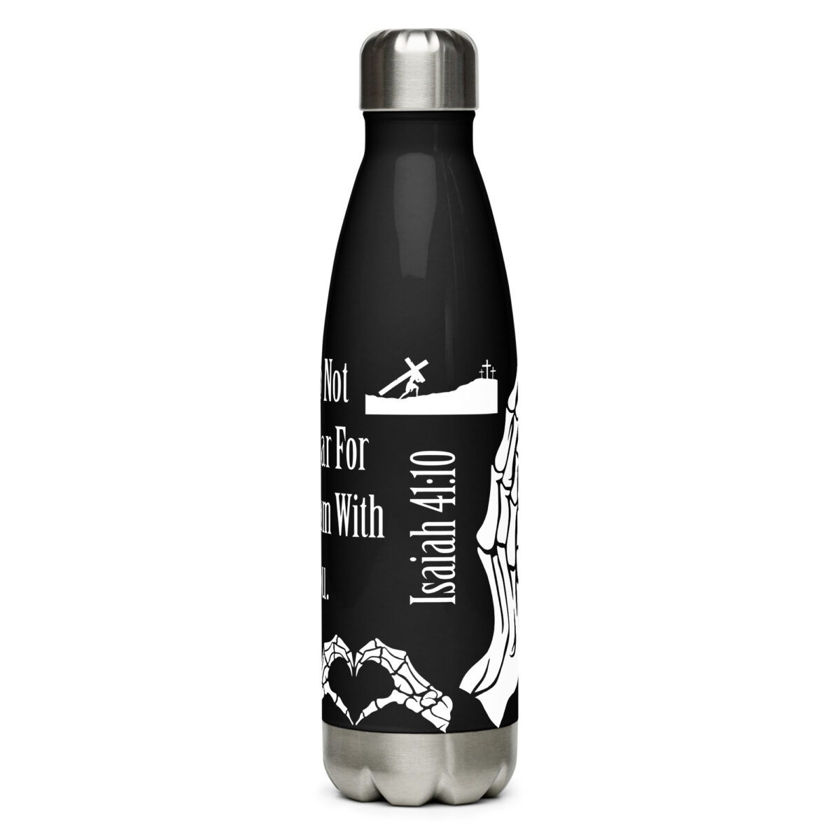 stainless steel water bottle black 17oz front 64cbcea268788