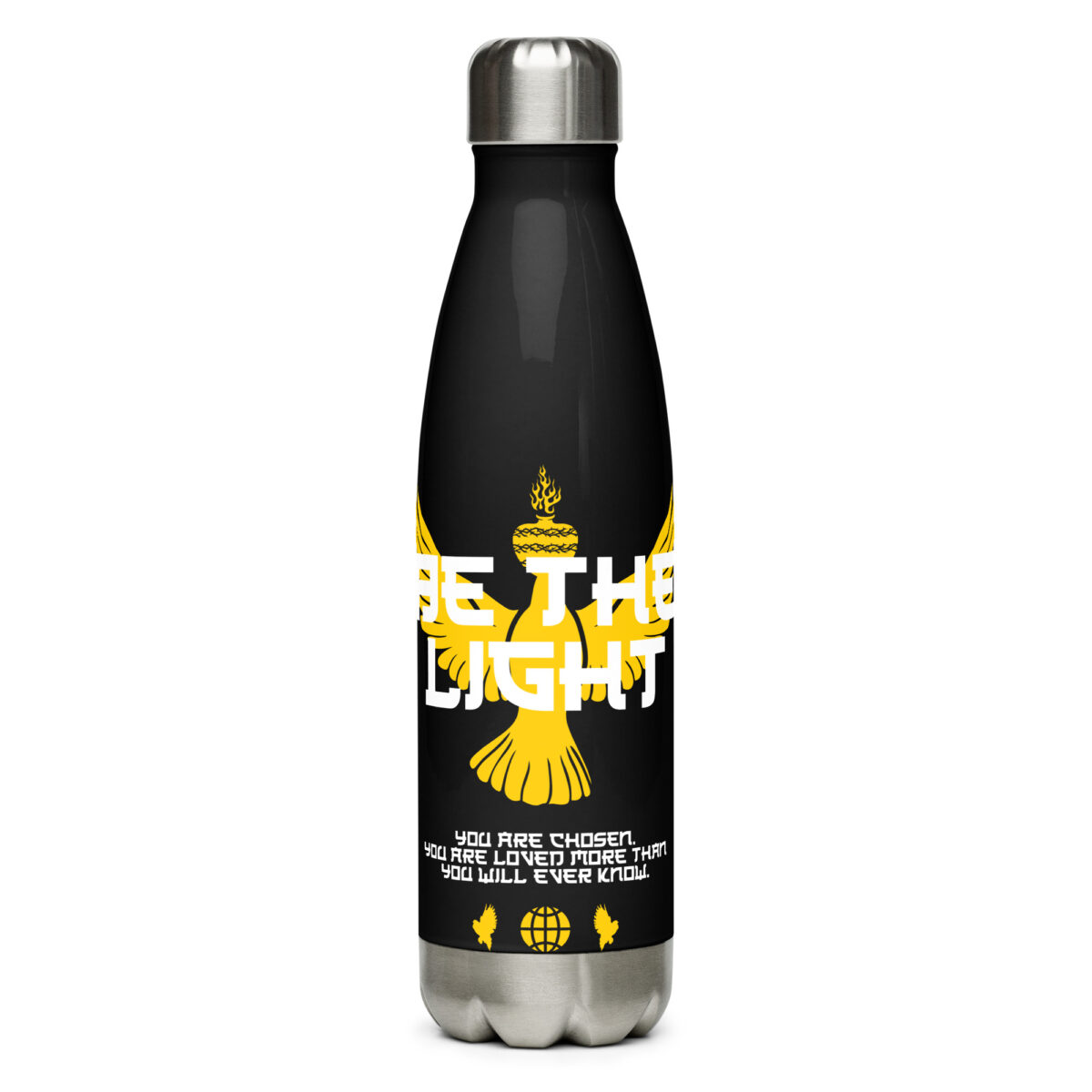 stainless steel water bottle black 17oz front 64cbd0ea294b5