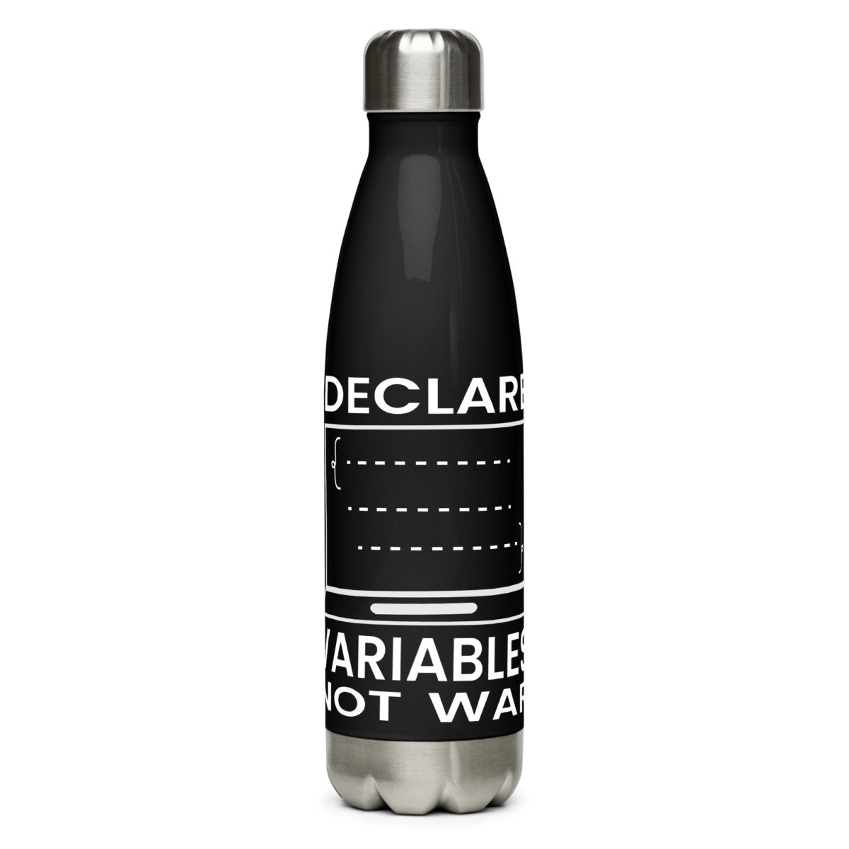 stainless steel water bottle black 17oz front 64dde3767ac89