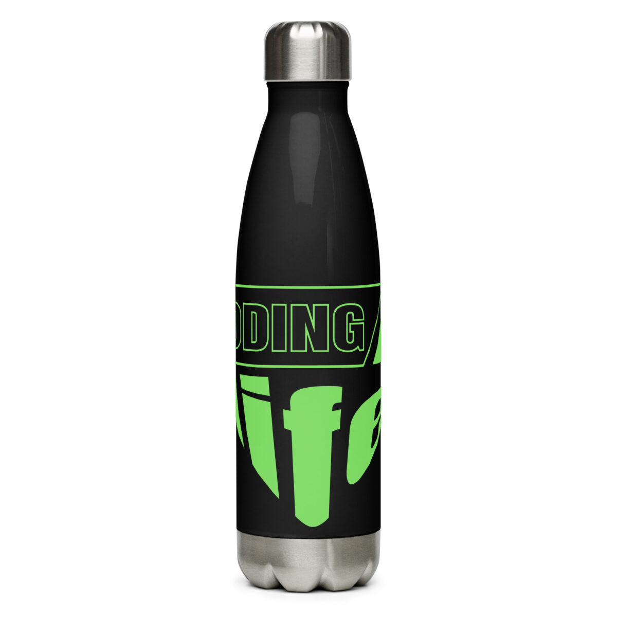 stainless steel water bottle black 17oz front 64dde48962f14