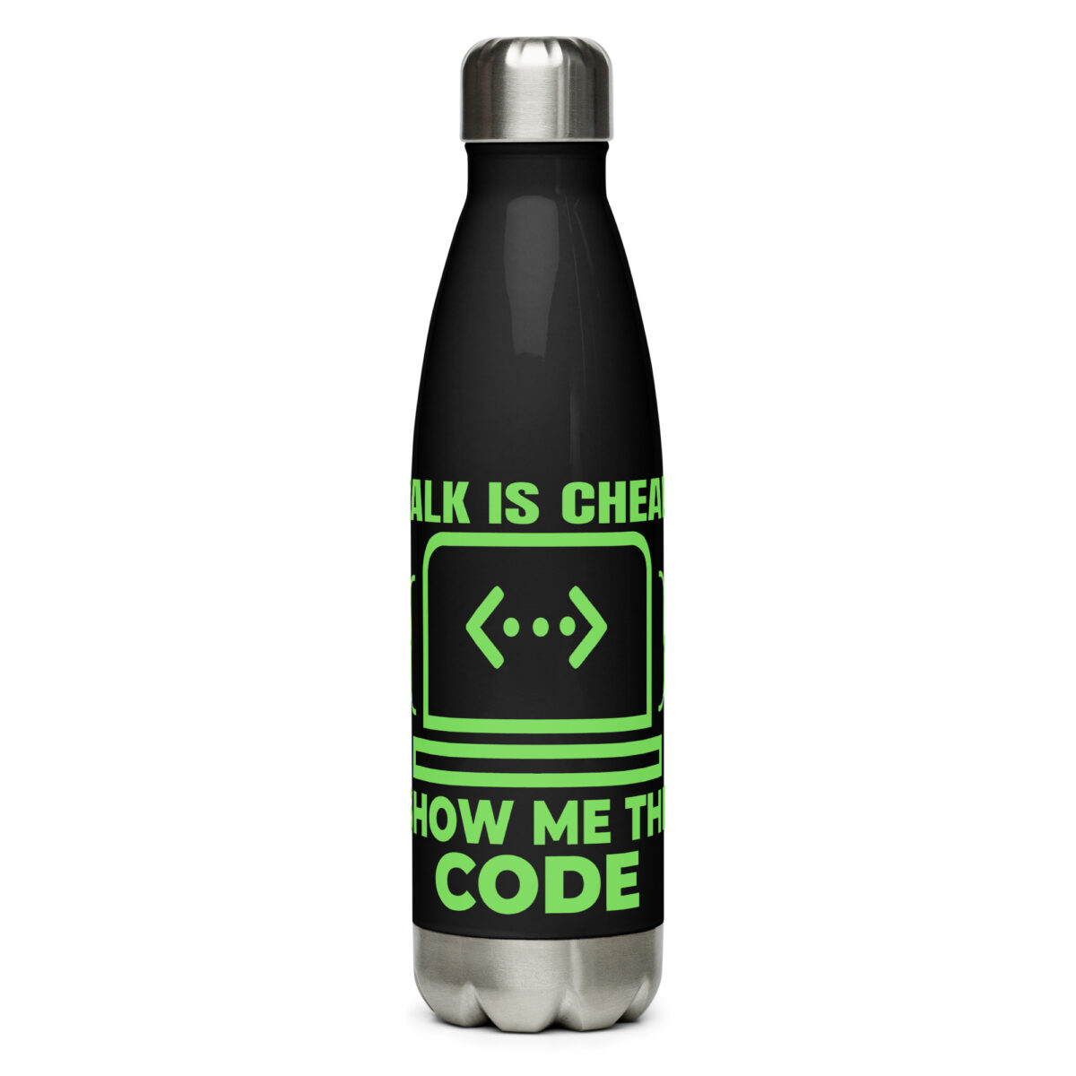 stainless steel water bottle black 17oz front 64dde520ba448