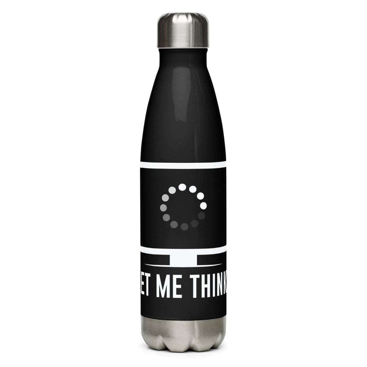 stainless steel water bottle black 17oz front 64dde8de84919