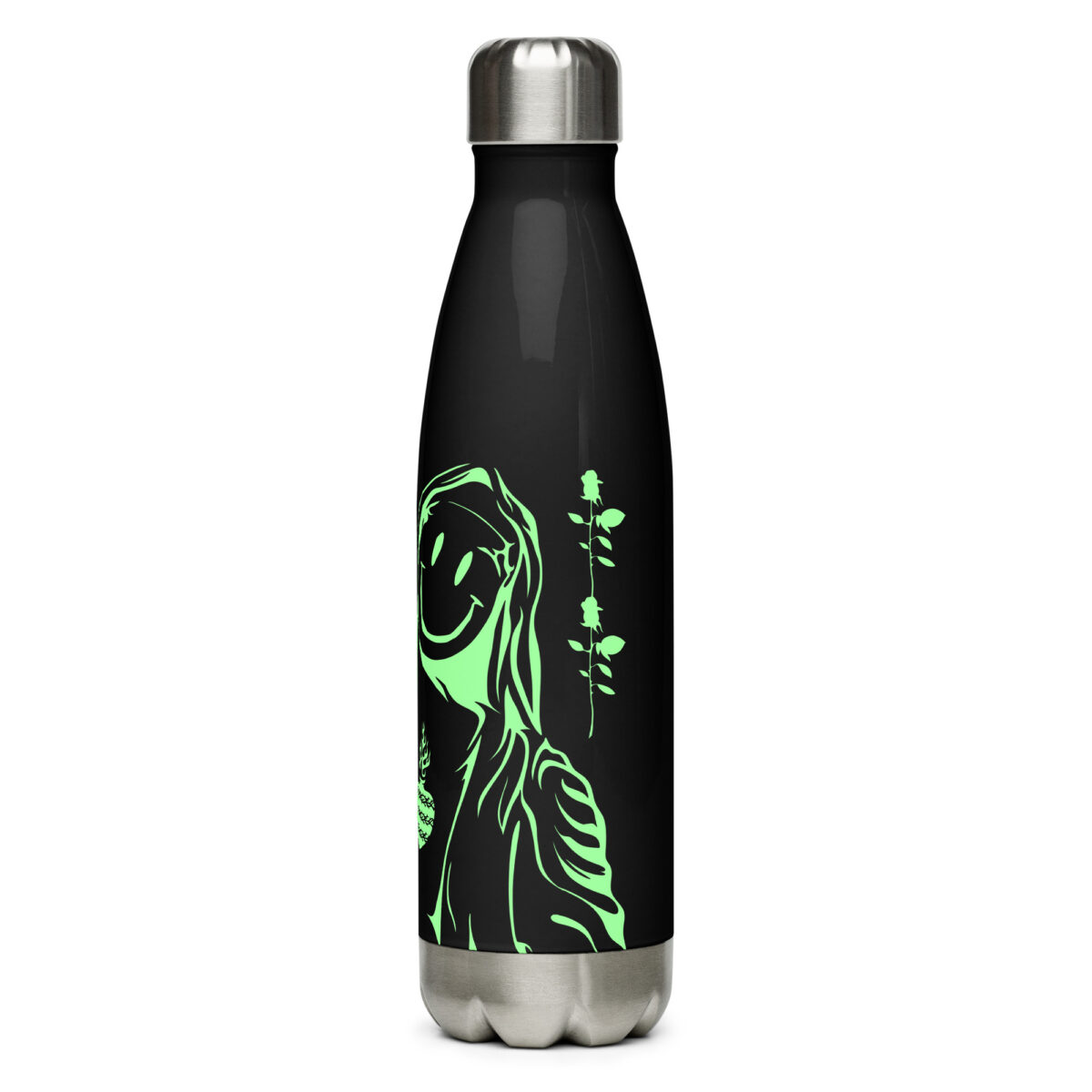 stainless steel water bottle black 17oz left 64cbce480834a