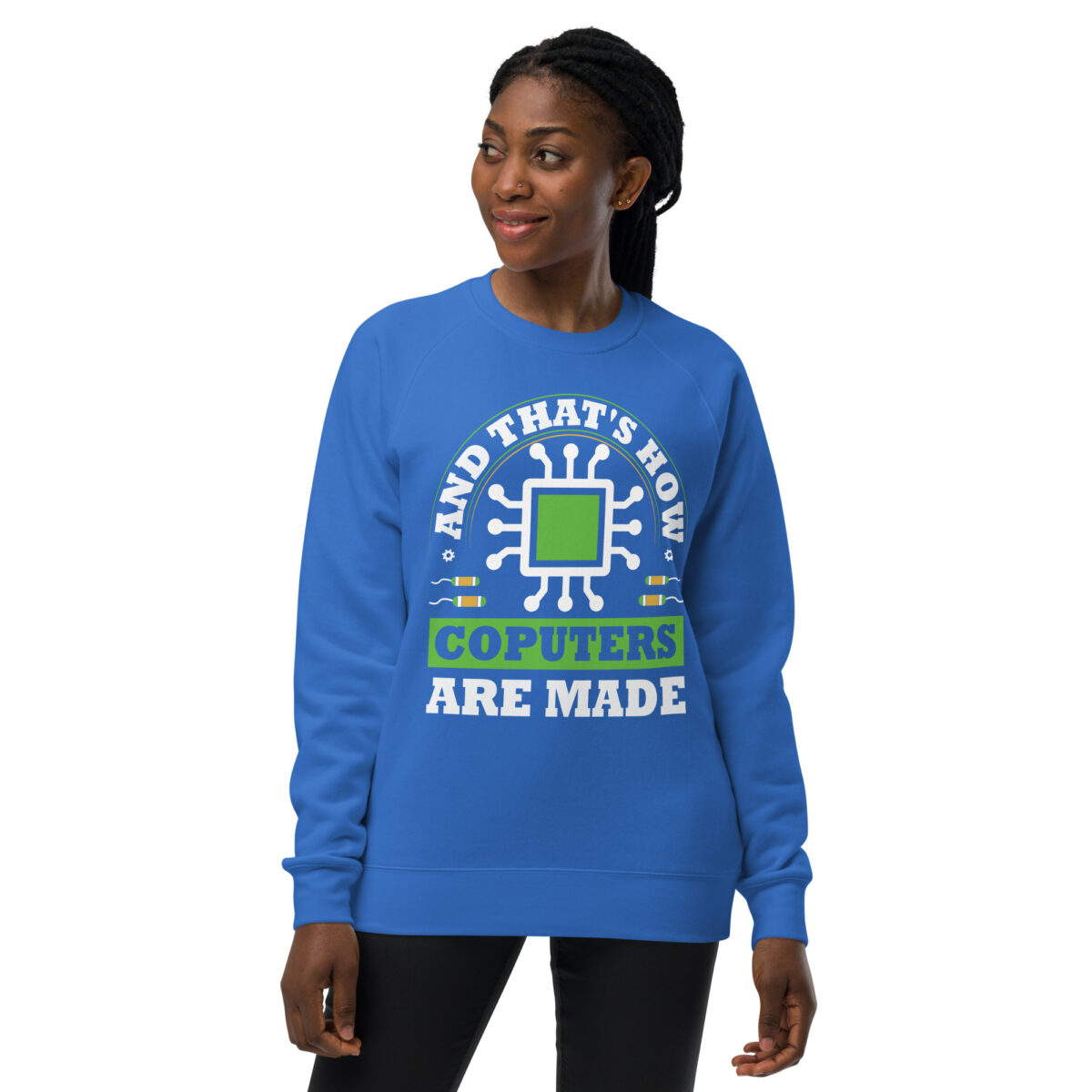 unisex raglan sweatshirt bright royal front 64db92b499678