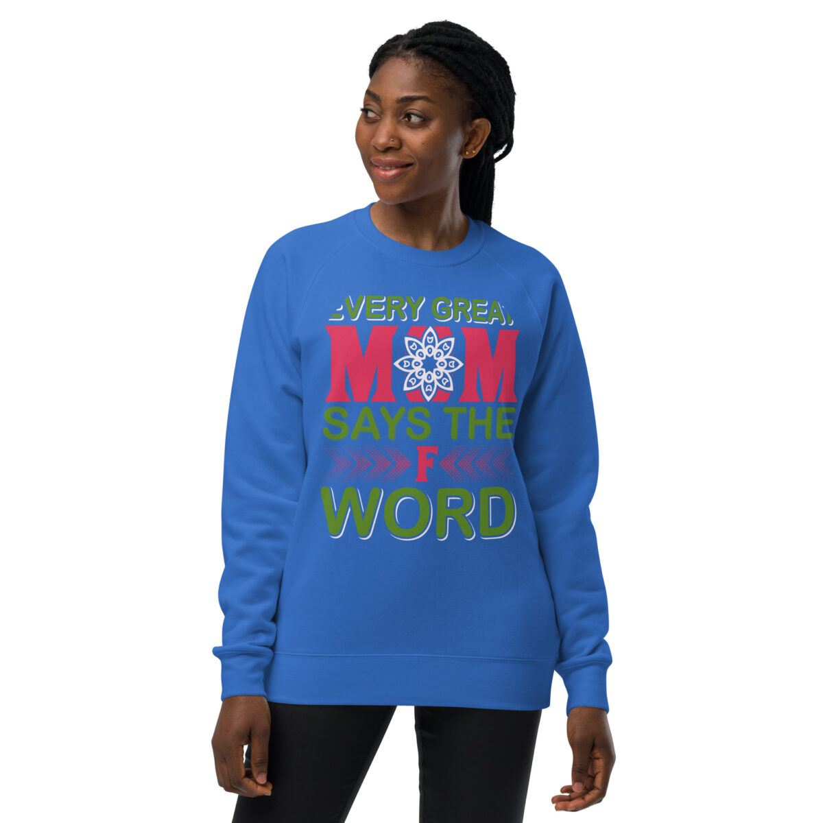 unisex raglan sweatshirt bright royal front 64e302413f760