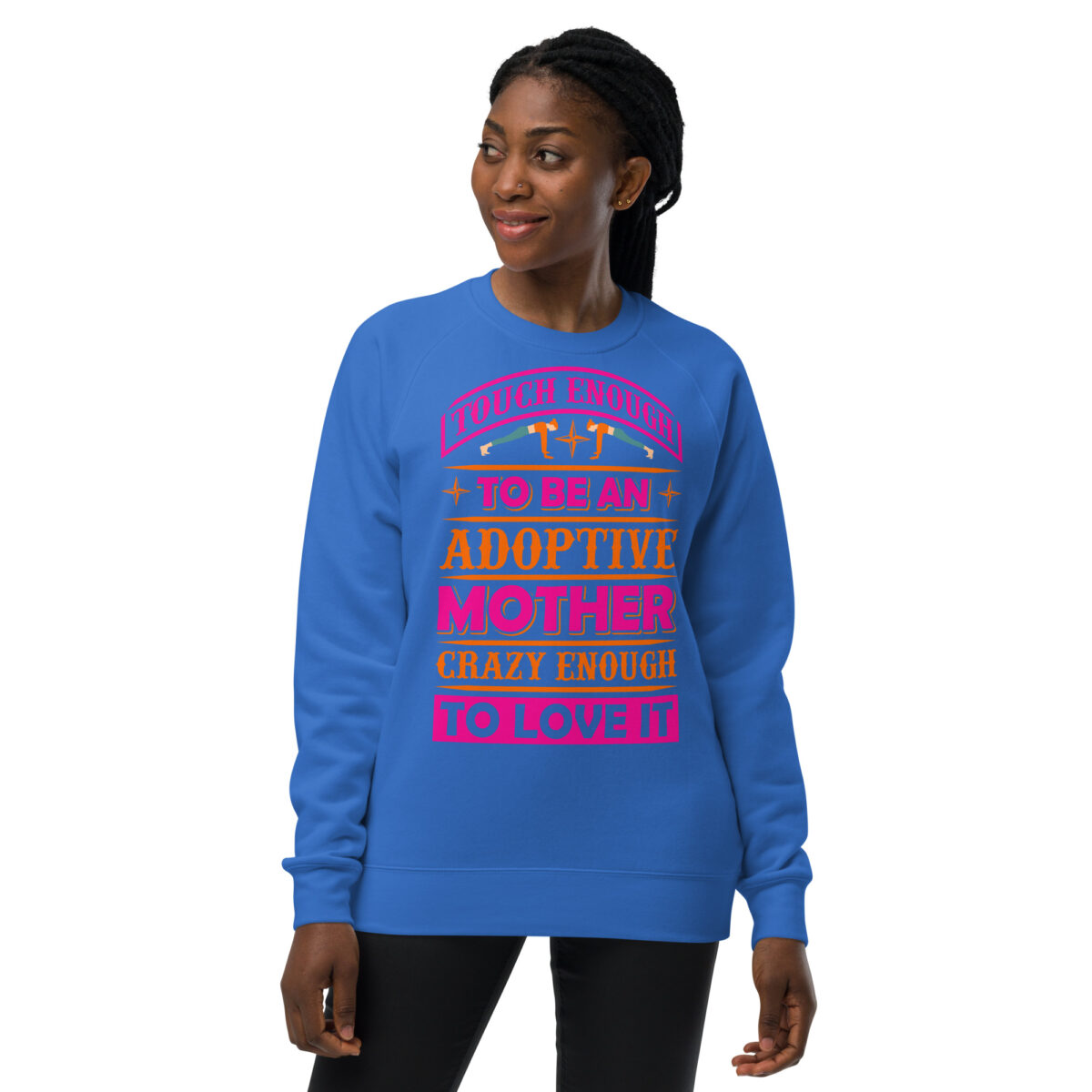 unisex raglan sweatshirt bright royal front 64e31ebe65137