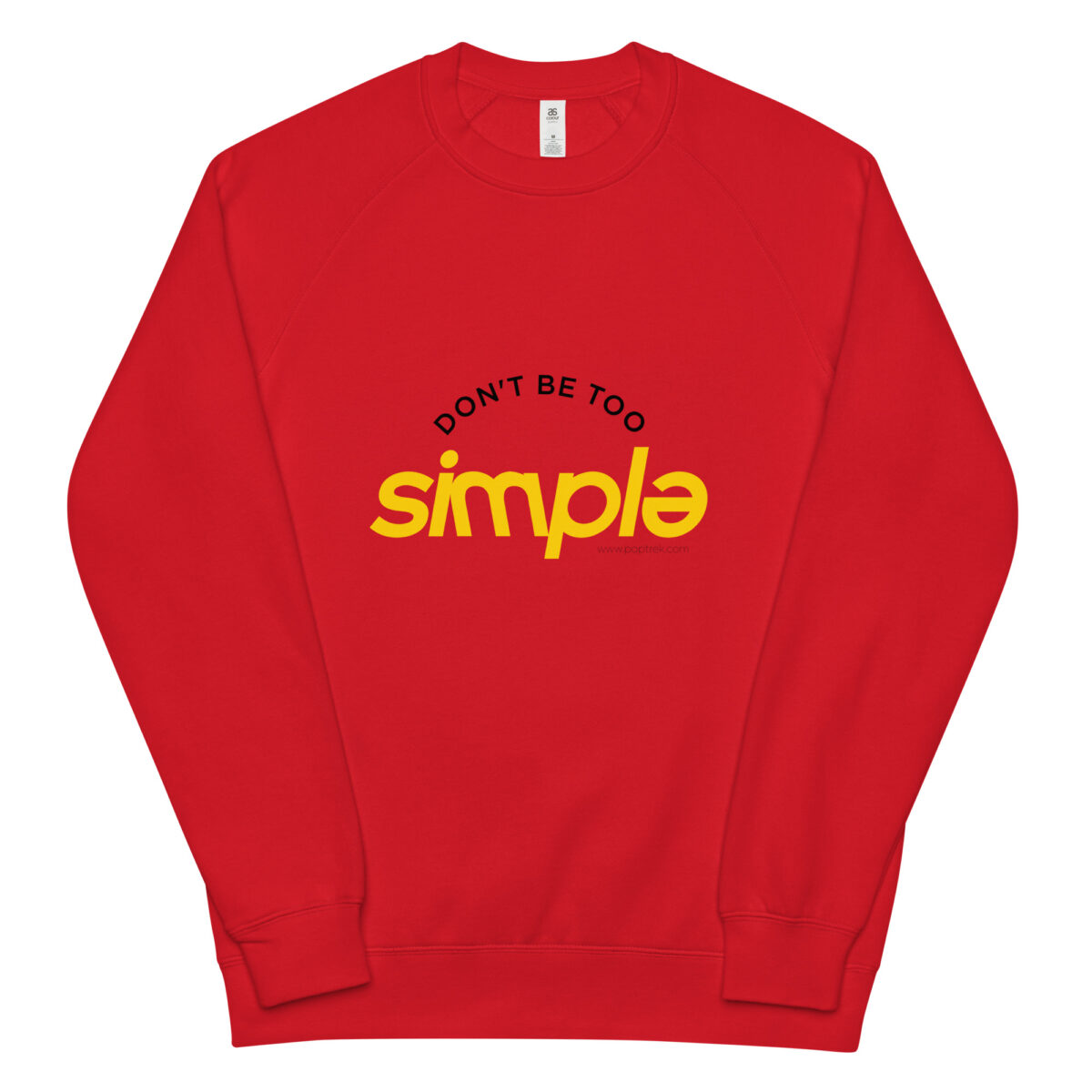 unisex raglan sweatshirt red front 64ef4a78eefef