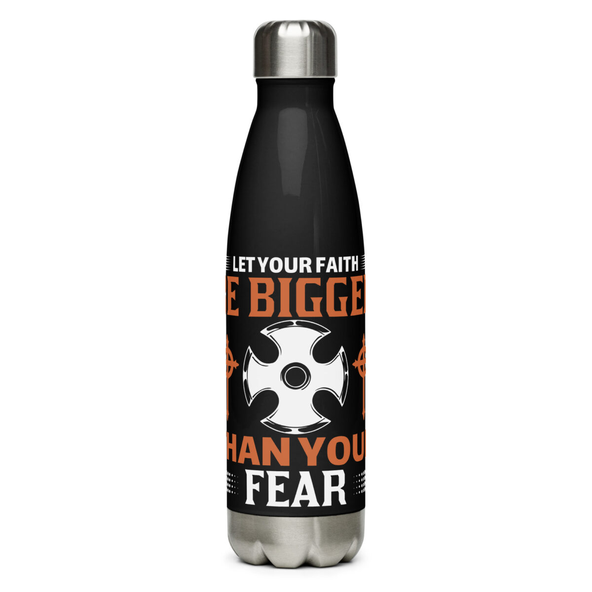 stainless steel water bottle black 17oz front 64f7050764a14