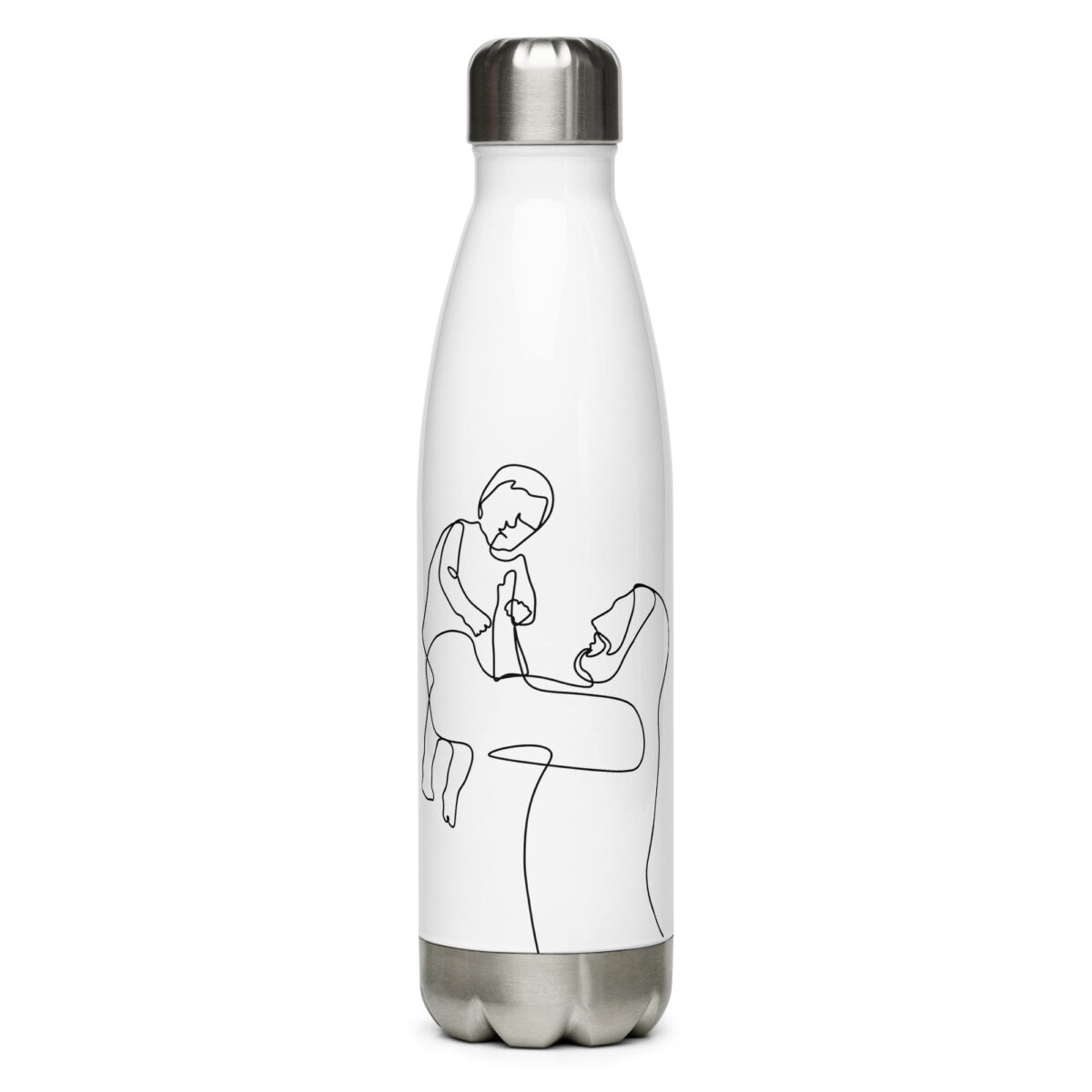 stainless steel water bottle white 17oz front 64f7009ee9607