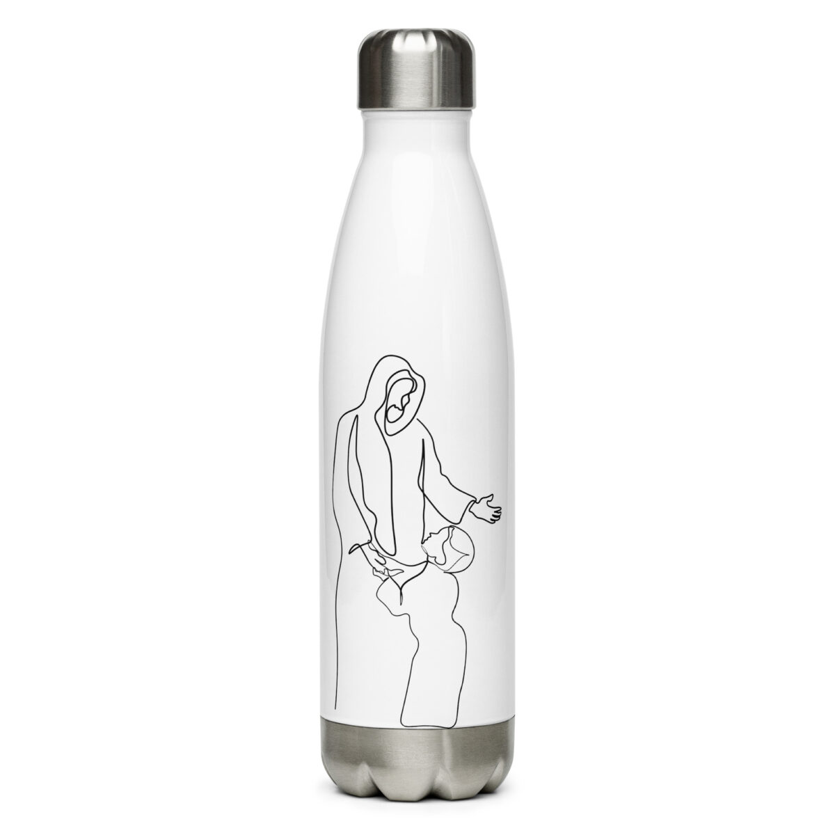 stainless steel water bottle white 17oz front 64f7012ca7e75