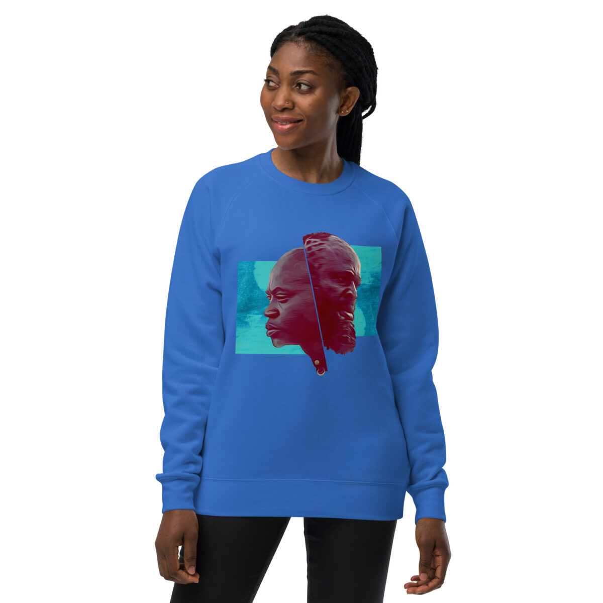 unisex raglan sweatshirt bright royal front 64f8516e606f1